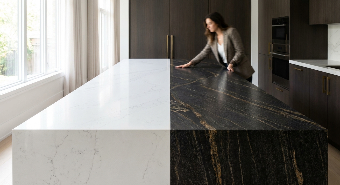 Comptoirs de quartz et de granit : cinq idées reçues qui coûtent cher